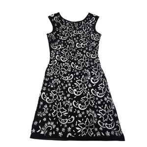 Aidan Mattox Black and White Floral Mini Dress